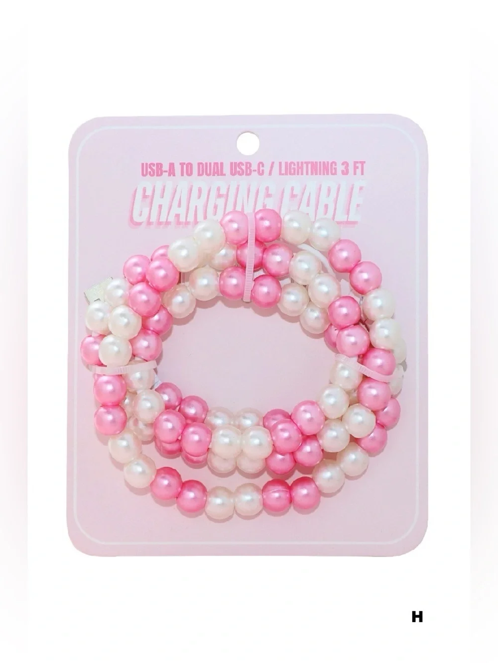 TIK TOK BEADED DUAL USB FAST CHARGING CABLE
